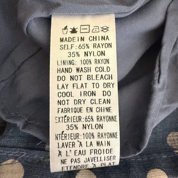 Paper Crane Polka Dot Bodycon Mini Dress Women's Medium Blue White Pin-Up Retro - Picture 13 of 14